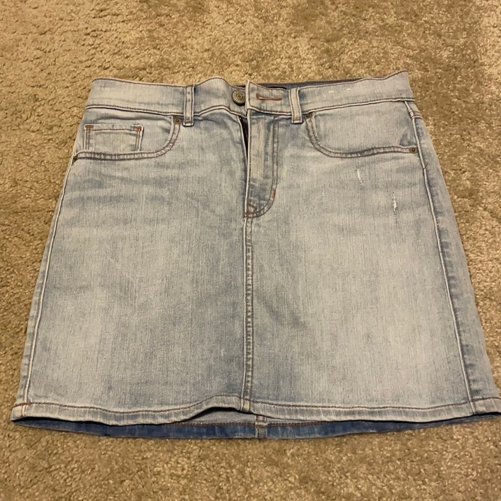 Express high-rise jean skirt, size 2.